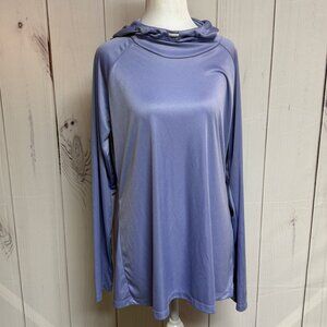 Columbia Women’s Omni-Shade Hooded Sun Shirt – Lavender Fog, Size Large, EUC